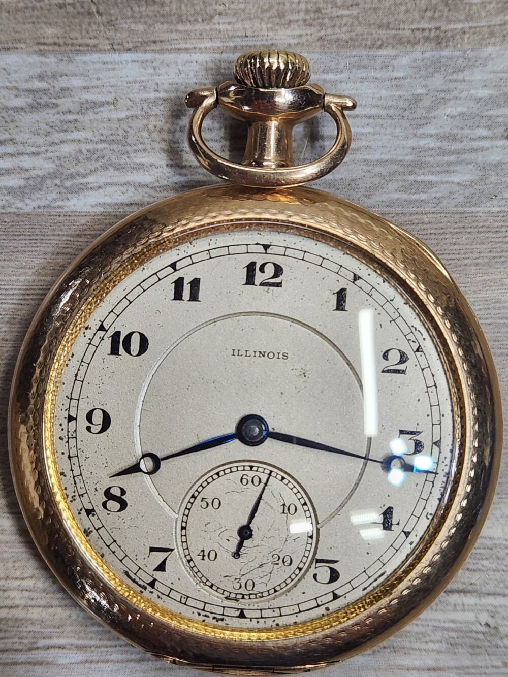 1918 Illinois Pocket Watch- Heavy Gold Filled- Permanent- 3283891, Runs Great